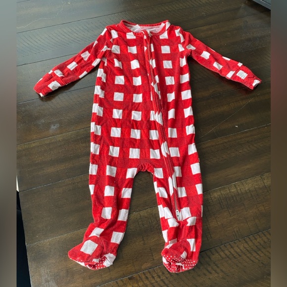 Caden Lane Other - Caden Lane Baby Red Bamboo One Piece Footies Pajama Zip Up 6-12 months